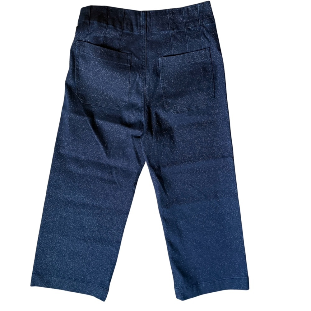 Anthropologie Maeve The Colette Sparkle Denim Cropped Wide Leg Jeans Sz 16W - Picture 4 of 8